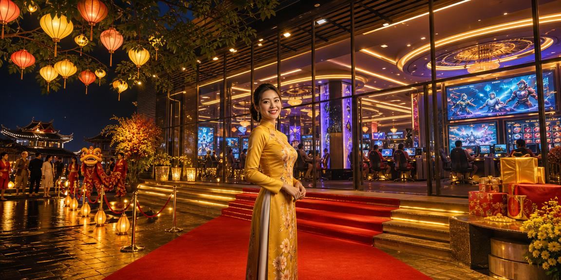 Khung cảnh đèn lồng màu sắc đặc trưng tại Hội An kết hợp cá cược trực tuyến